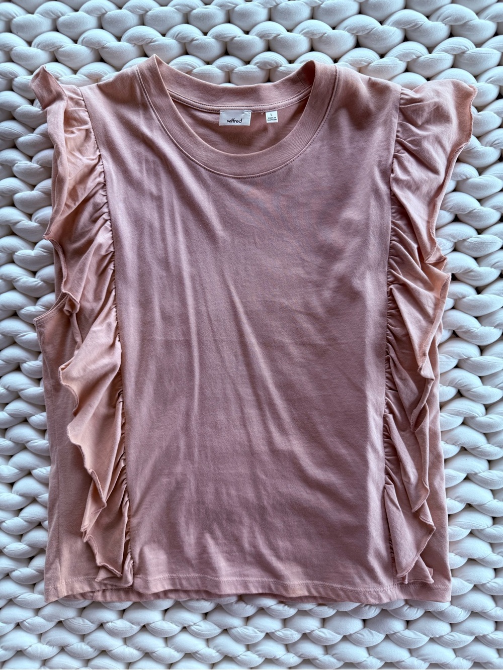 Wilfred Soft Pink Ruffle Sleeve Tee - Women